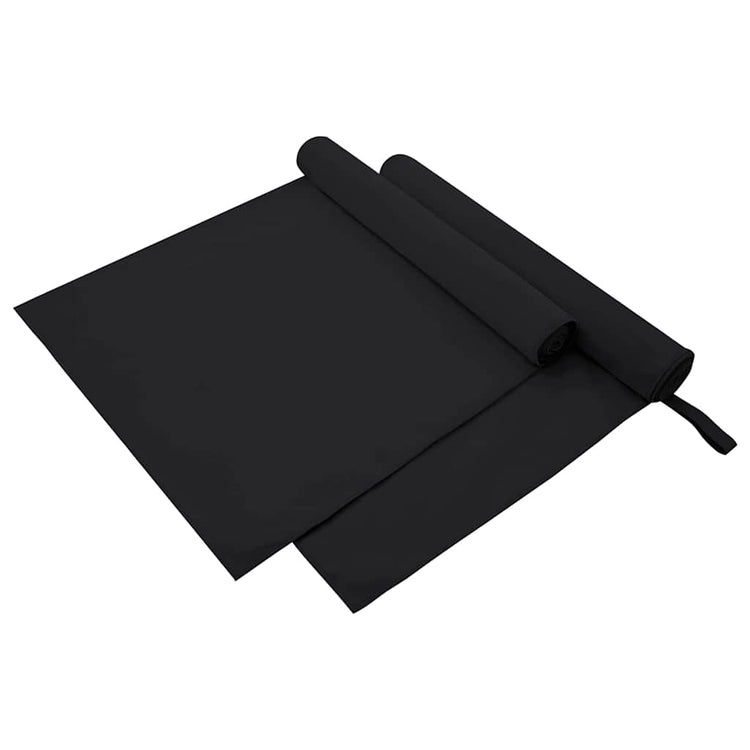 Vidaxx Sporthandtücher 2 Stück schwarz 180 x 90 cm Polyester und Polyamid