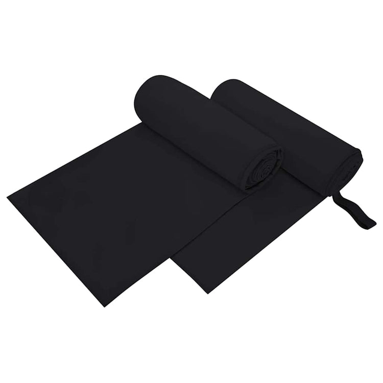 Vidaxx Sporthandtücher 2 Stück schwarz 200 x 100 cm Polyester und Polyamid