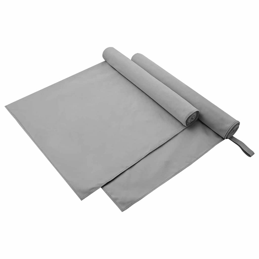Vidaxl Sporthandtücher 2 Stück dunkelgrau 90 x 180 cm