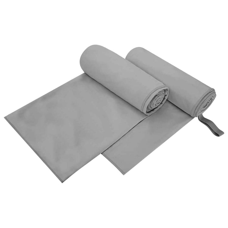 Vidaxl Sporthandtücher 2 Stück dunkelgrau 200 x 100 cm