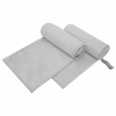 Vidaxx Sporthandtücher 2 Stück grau 200 x 100 cm Polyester und Polyamid