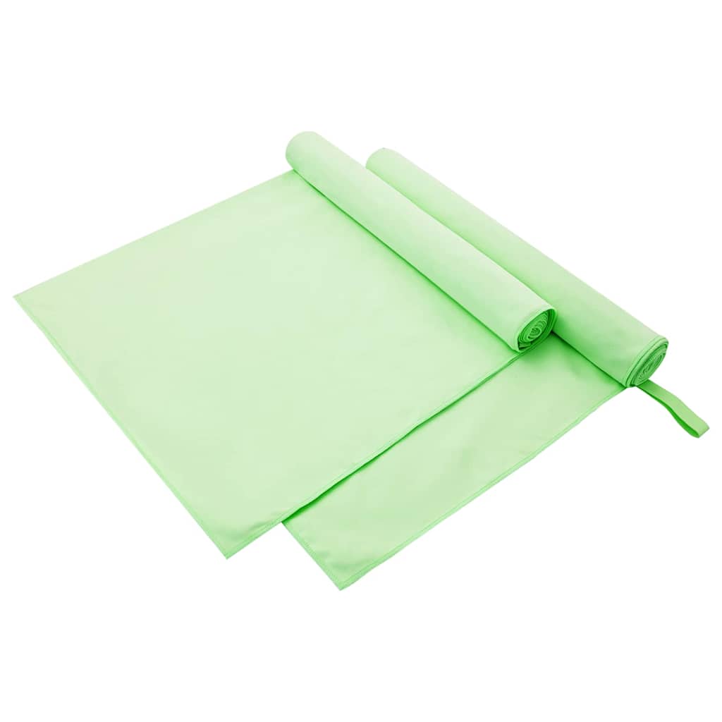 Vidaxx Sporthandtücher 2 Stück grün 180 x 90 cm Polyester und Polyamid
