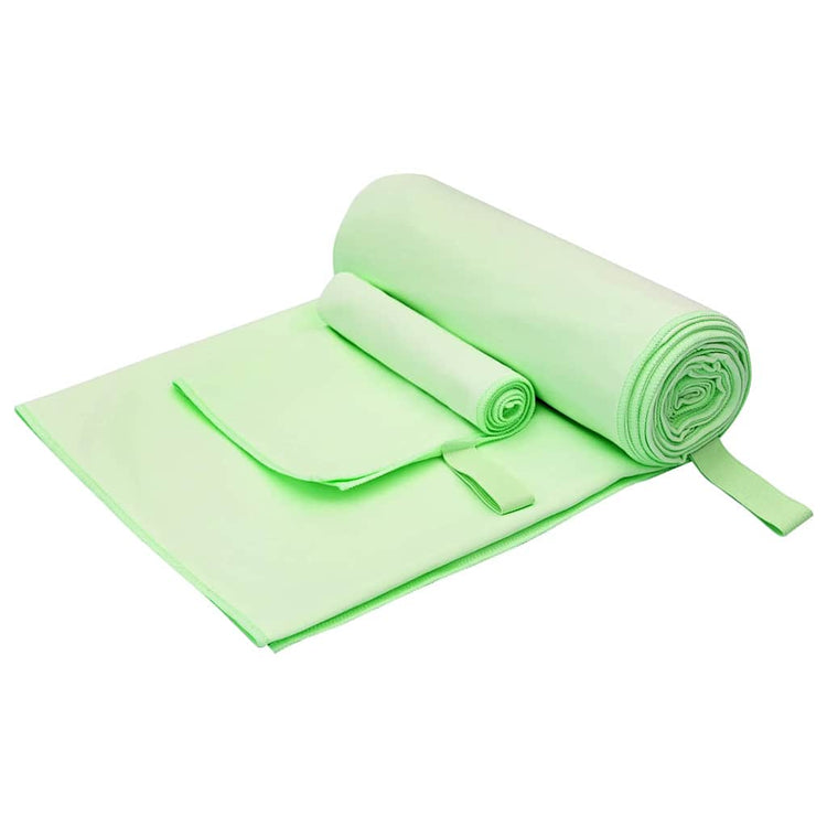 VidaXL Set Sporthandtücher 2 Stück grüner Stoff