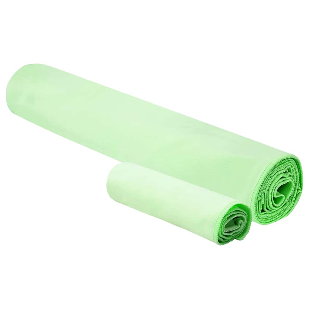 VidaXL Set Sporthandtücher 2 Stück grüner Stoff