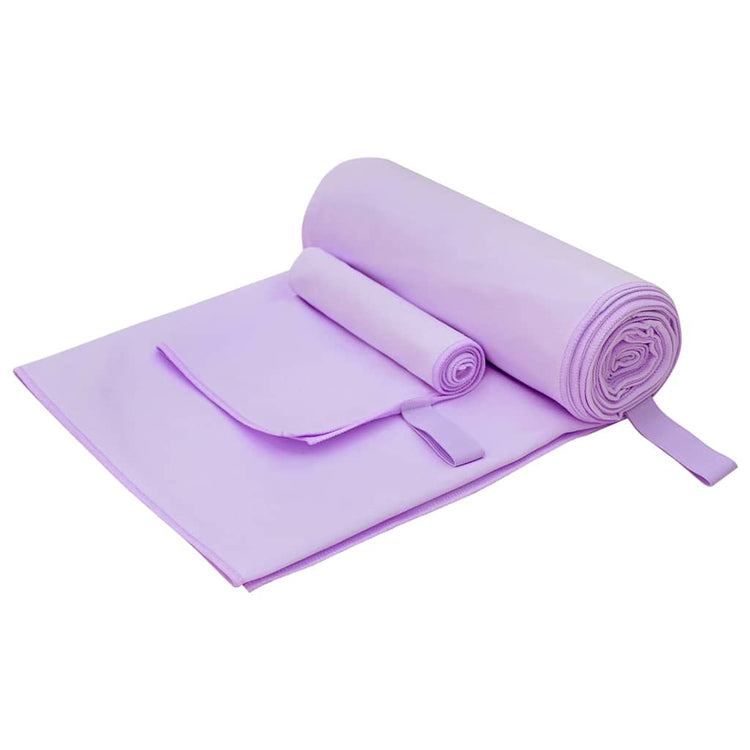 VidaXL Set Sporthandtücher 2 Stück lila Stoff