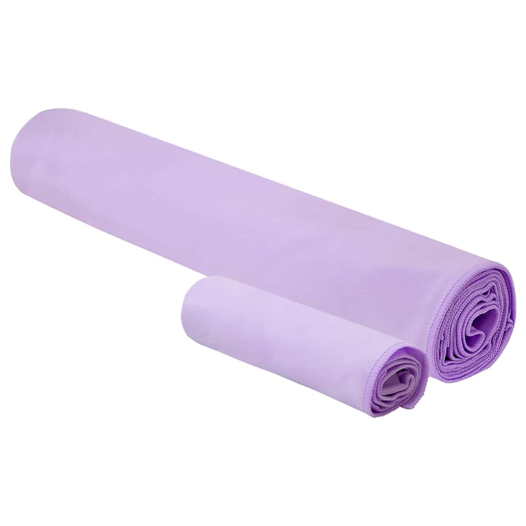 VidaXL Set Sporthandtücher 2 Stück lila Stoff