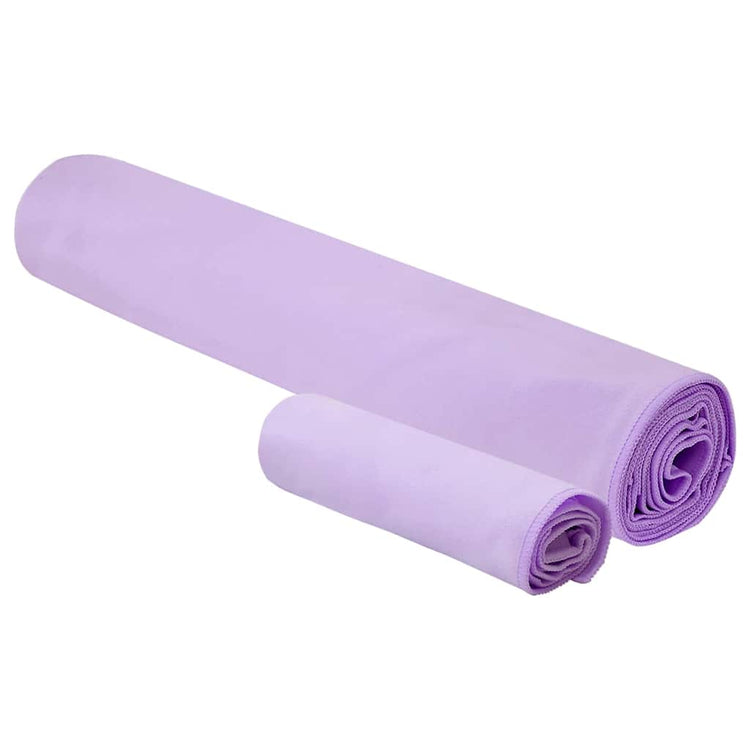 VidaXL Set Sporthandtücher 2 Stück lila Stoff