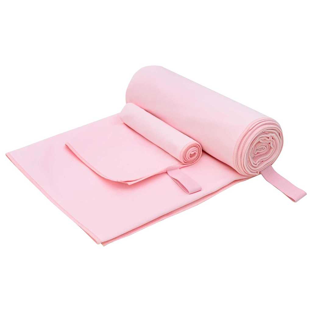 VidaXL Set Sporthandtücher 2 Stück rosa Stoff