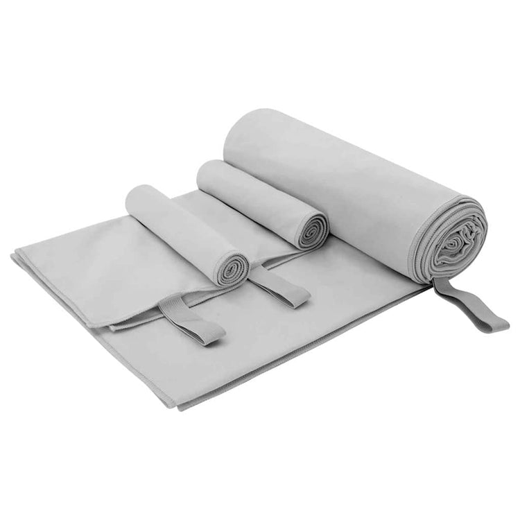 VidaXL-Set Sporthandtücher 3-teilig aus grauem Polyester und Polyamid