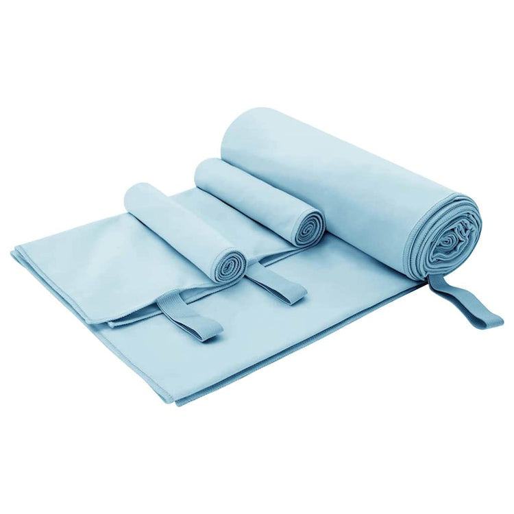 VidaXL-Set Sporthandtücher 3-tlg. aus blauem Polyester und Polyamid