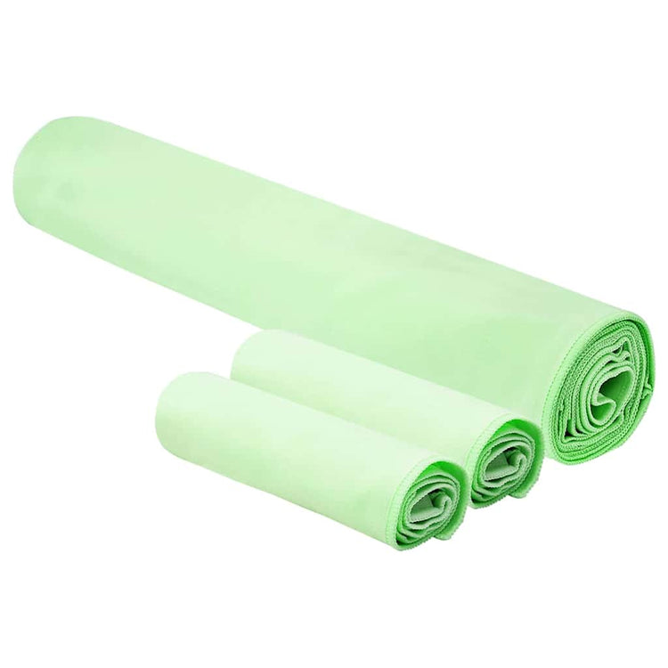 VidaXL-Set Sporthandtücher 3-tlg. aus grünem Polyester und Polyamid