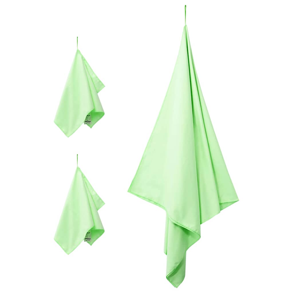 VidaXL-Set Sporthandtücher 3-tlg. aus grünem Polyester und Polyamid