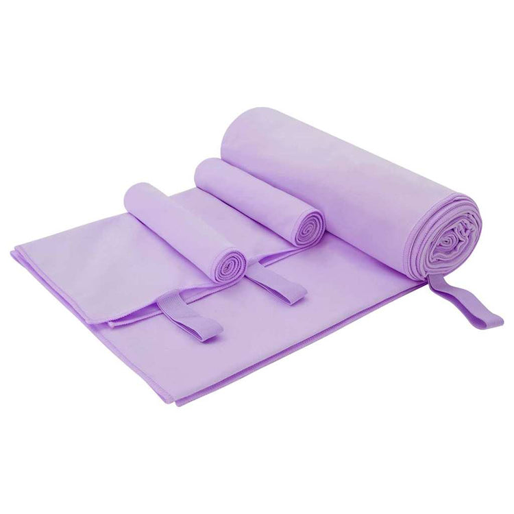 VidaXL-Set Sporthandtücher 3-tlg. Lila Polyester und Polyamid