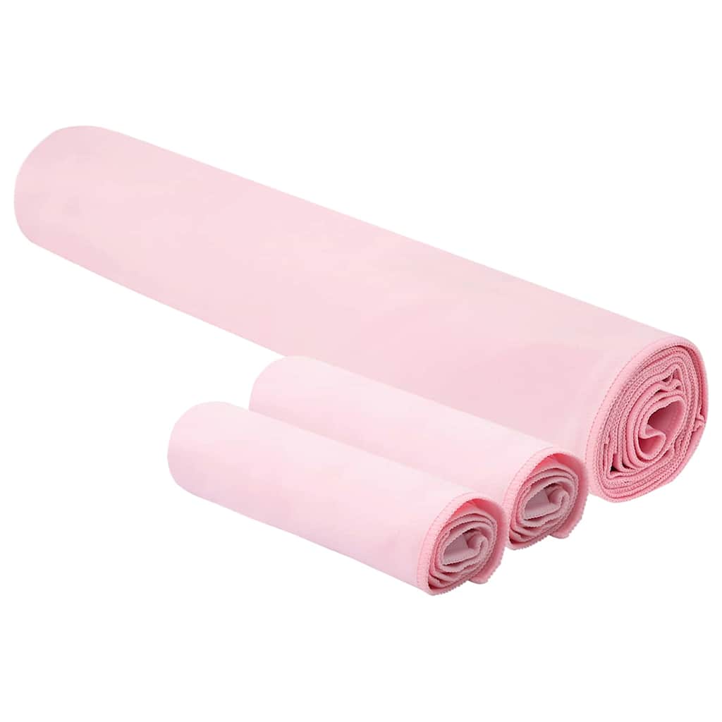 VidaXL-Set Sporthandtücher 3-tlg. rosa Polyester und Polyamid