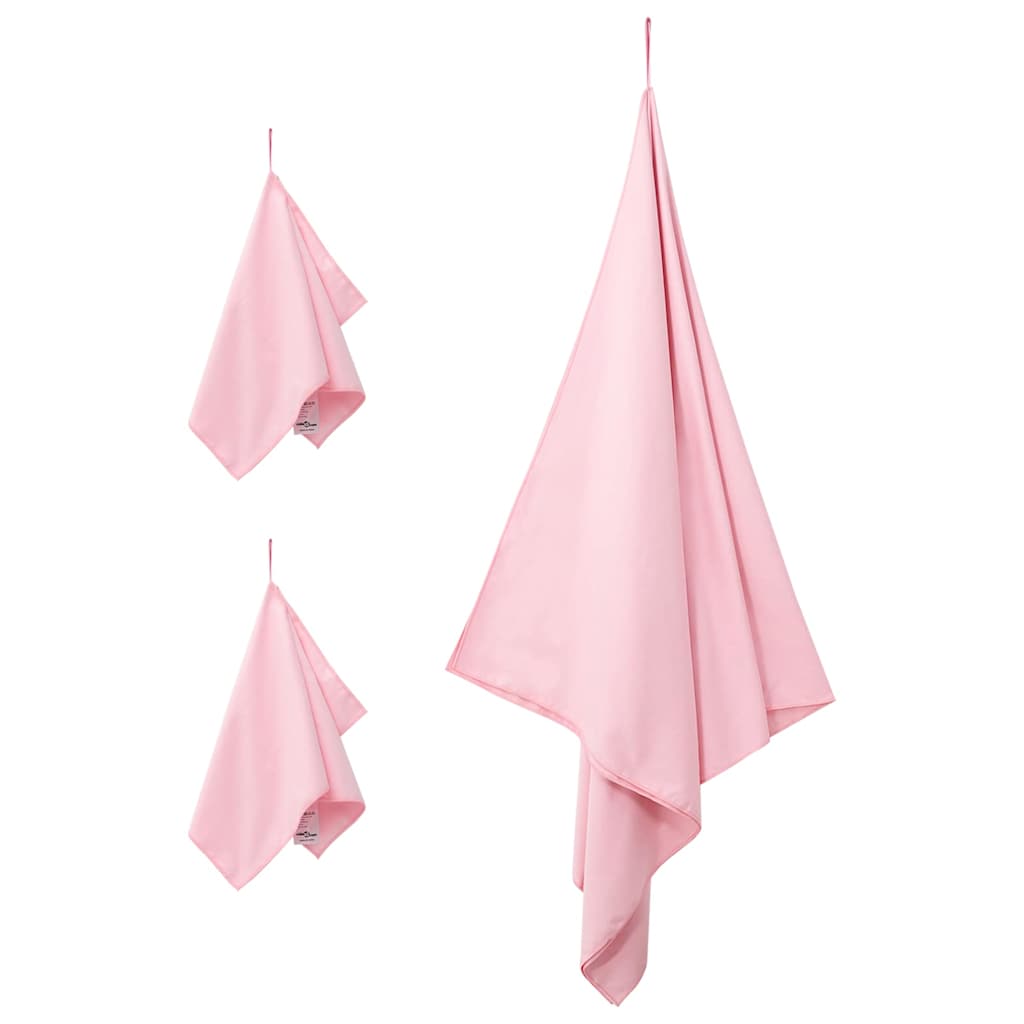 VidaXL-Set Sporthandtücher 3-tlg. rosa Polyester und Polyamid