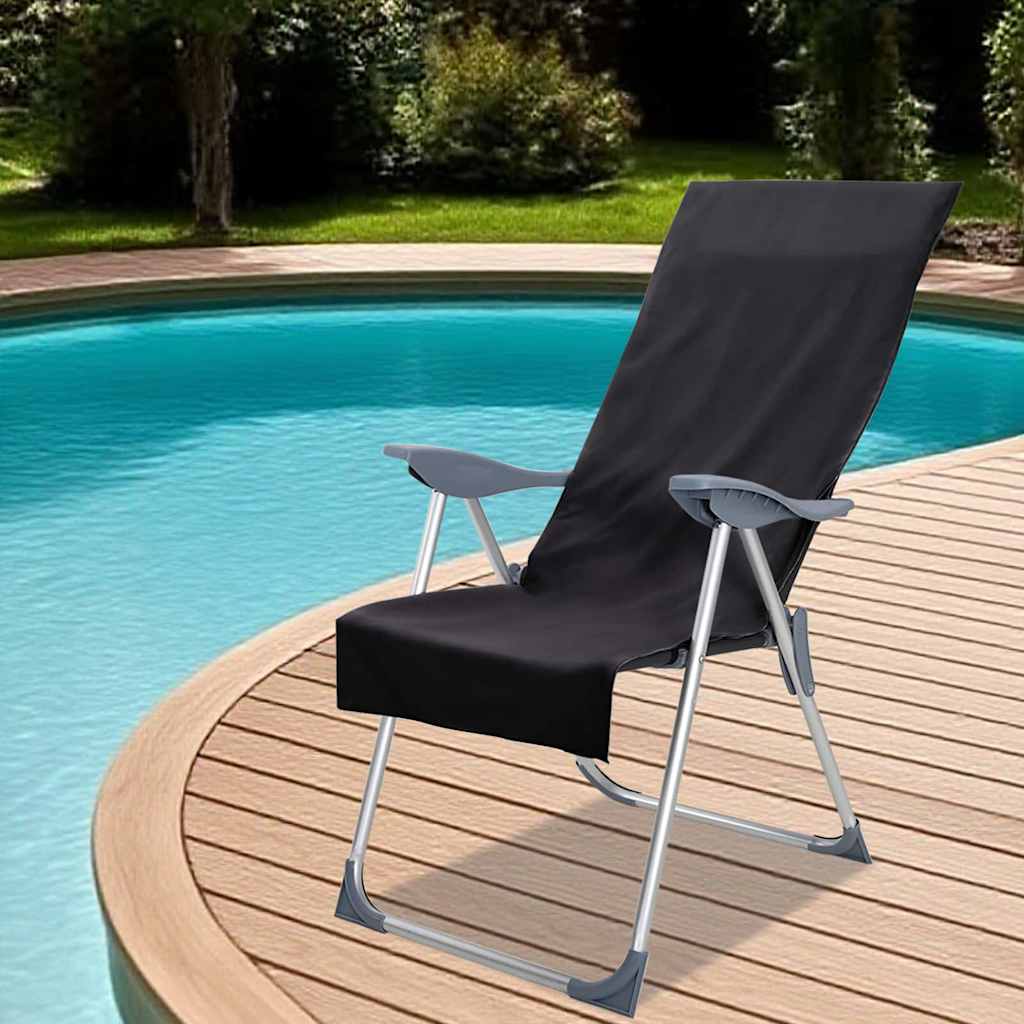 Vidaxx Outdoor-Stuhlhandtücher 2 Stück schwarz 130 x 60 cm