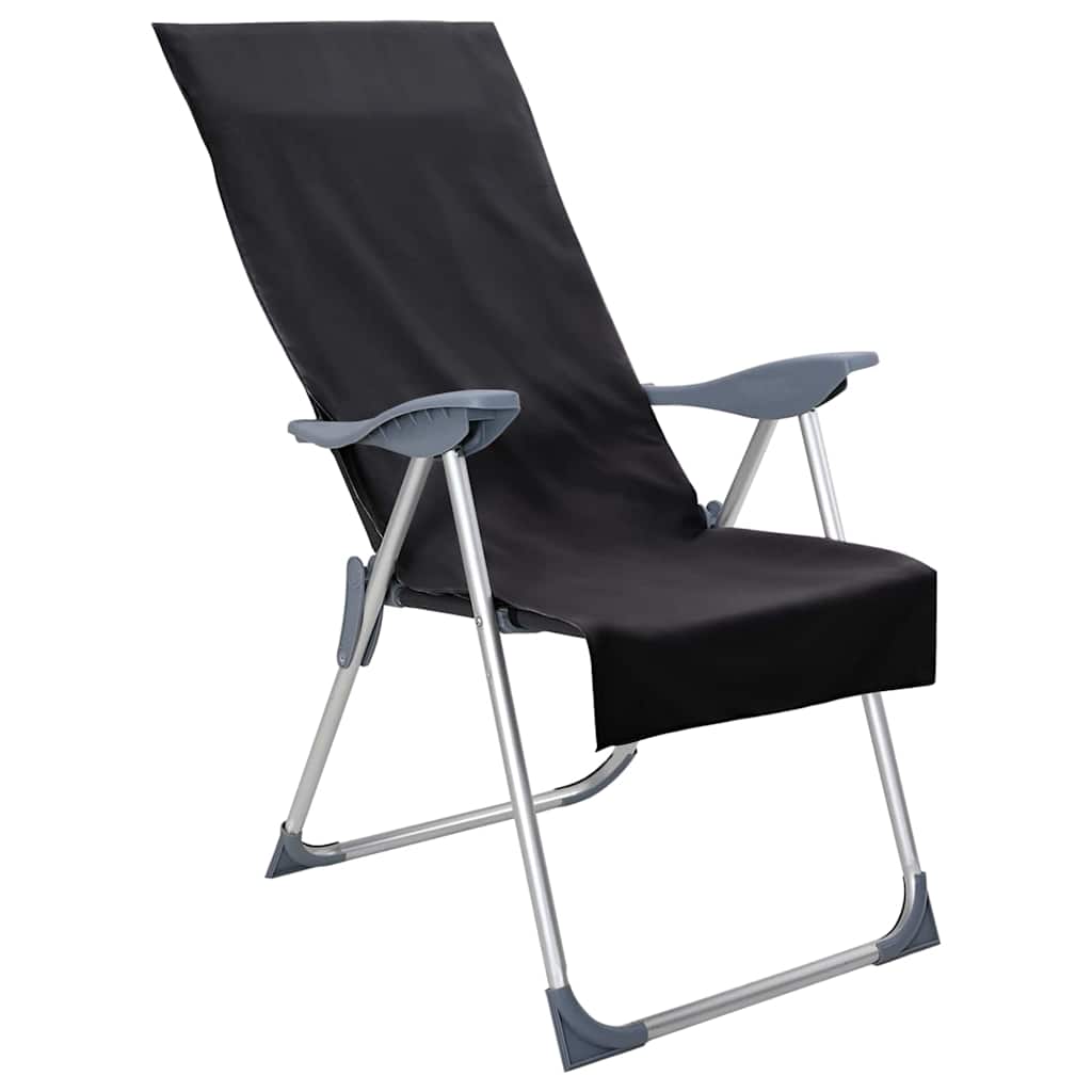 Vidaxx Outdoor-Stuhlhandtücher 2 Stück schwarz 130 x 60 cm