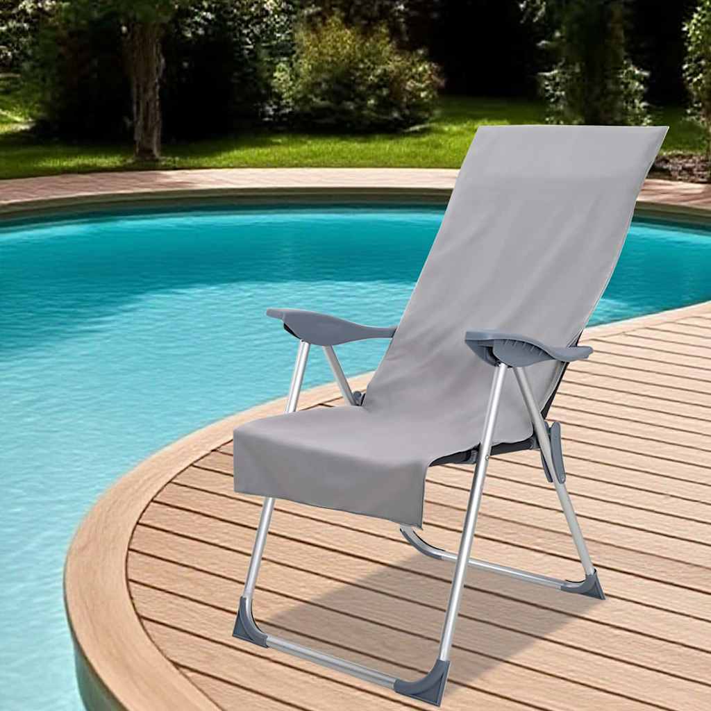 Vidaxl Outdoor-Stuhltücher 2 Stück dunkelgrau 130 x 60 cm
