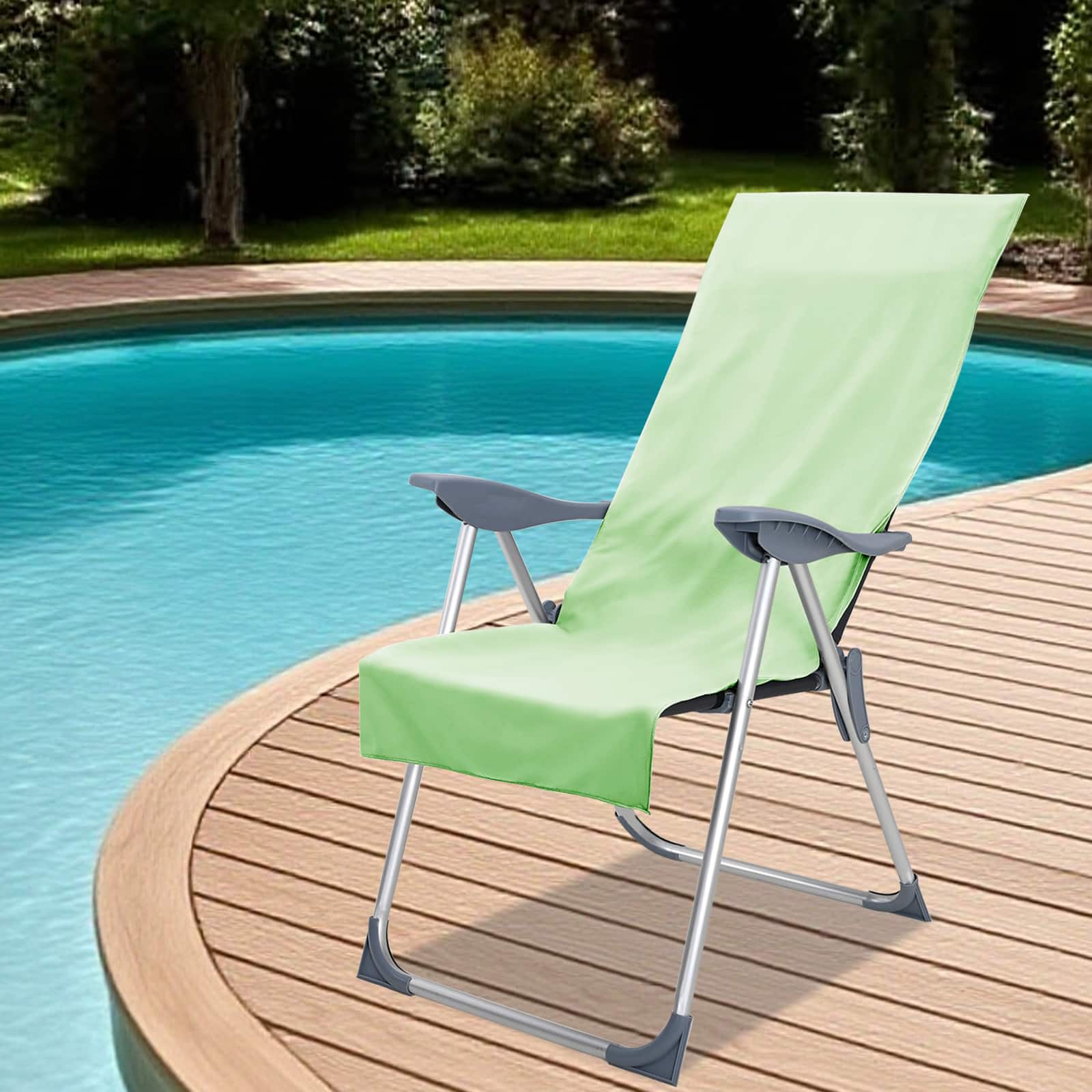 Vidaxx Outdoor-Stuhlhandtücher 2 Stück grün 130 x 60 cm