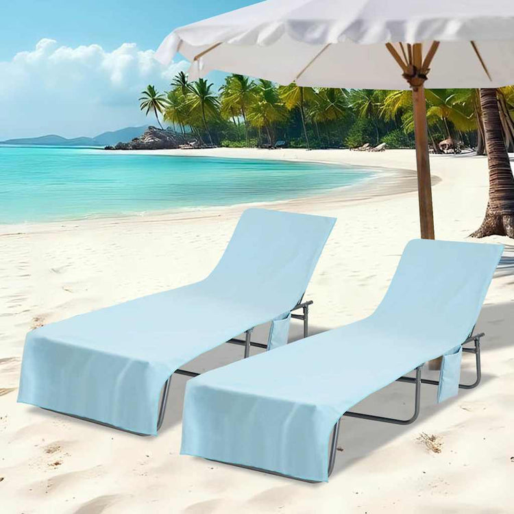 Vidaxl Liegehandtücher 2 Stück blau 210 x 75 cm Polyester und Polyamid