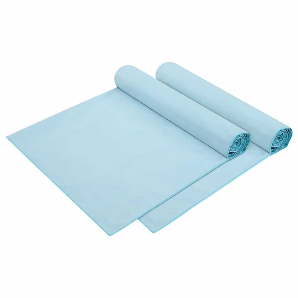 Vidaxl Liegehandtücher 2 Stück blau 210 x 75 cm Polyester und Polyamid