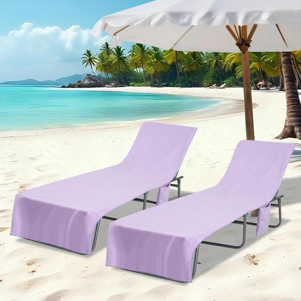 Vidaxx Liegehandtücher 2 Stk. Lila 210 x 75 cm Polyester und Polyamid