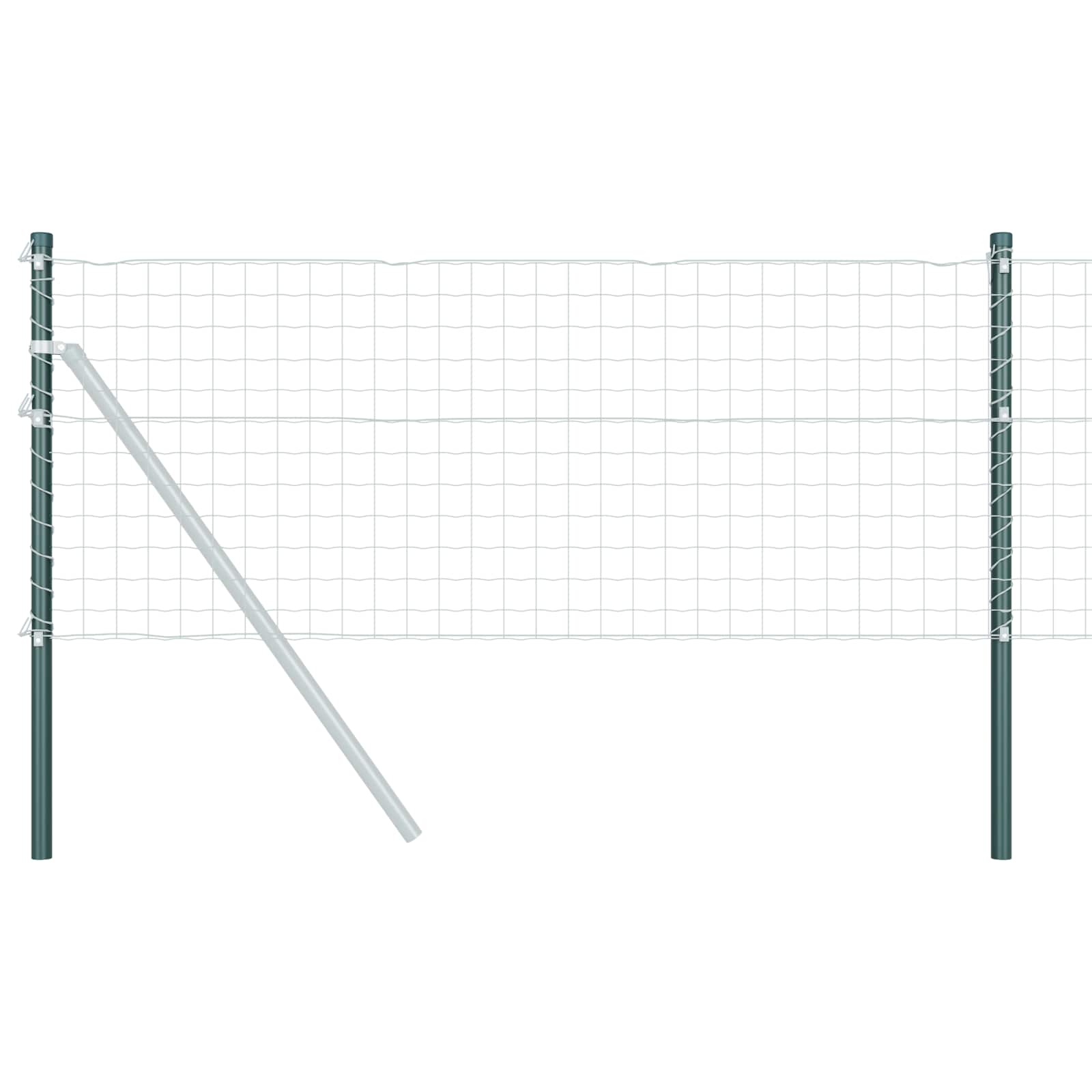 Vidaxl Zaunpfosten 2 Stück grün 50 cm pulverbeschichteter Stahl