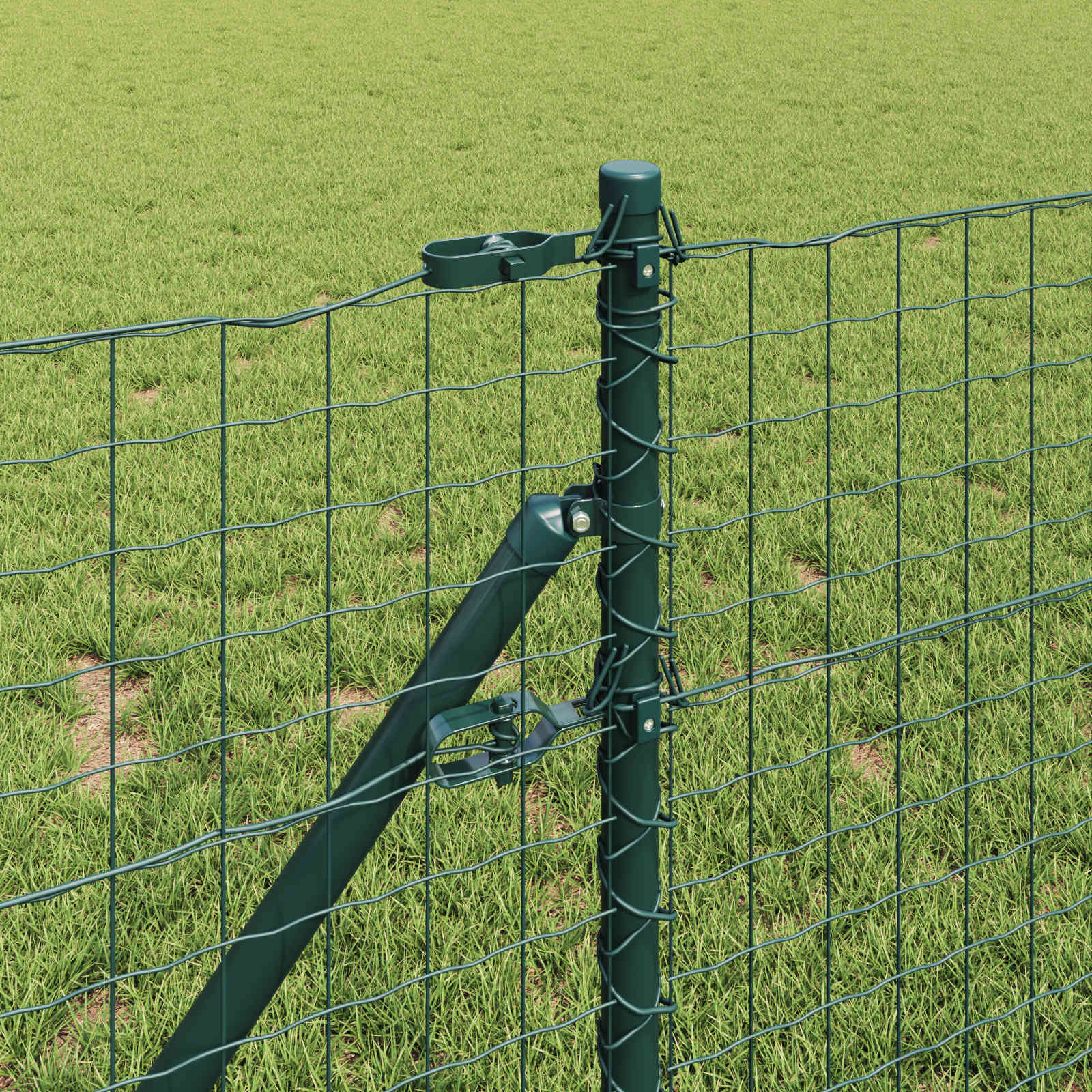 Vidaxl Zaunpfosten 2 Stück grün 110 cm pulverbeschichteter Stahl