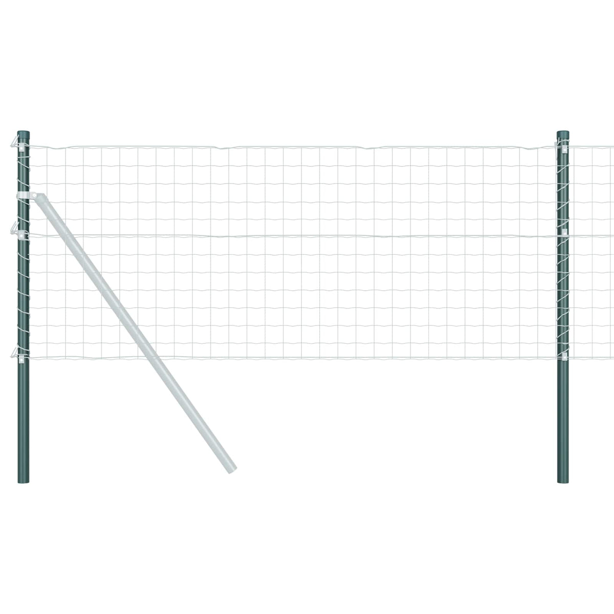Vidaxl Zaunpfosten 2 Stück grün 110 cm pulverbeschichteter Stahl