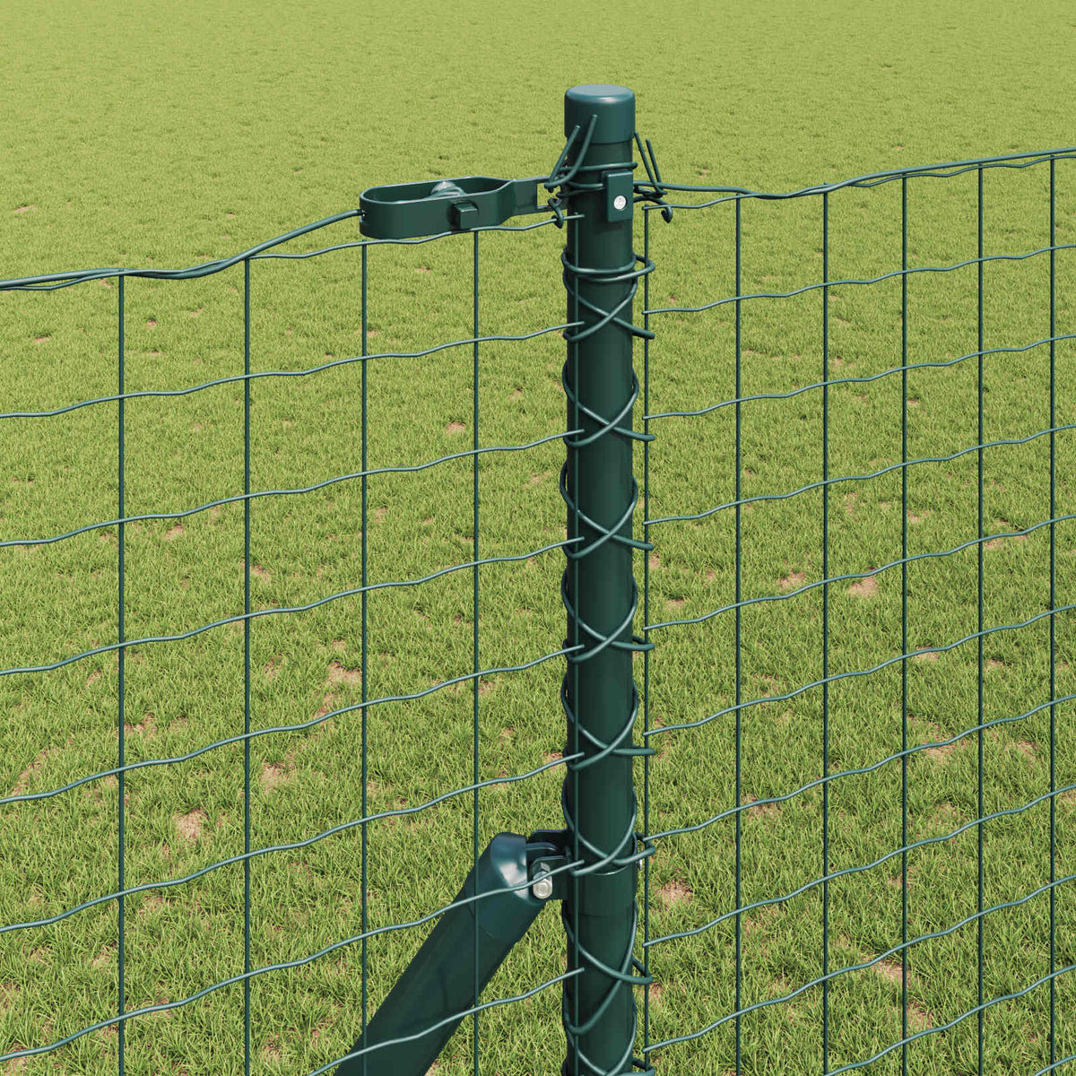 Vidaxl Zaunpfosten 2 Stück grün pulverbeschichteter Stahl