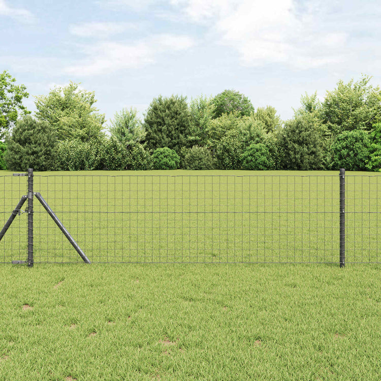 Vidaxl Zaunpfosten 12 Stück grau 80 cm pulverbeschichteter Stahl