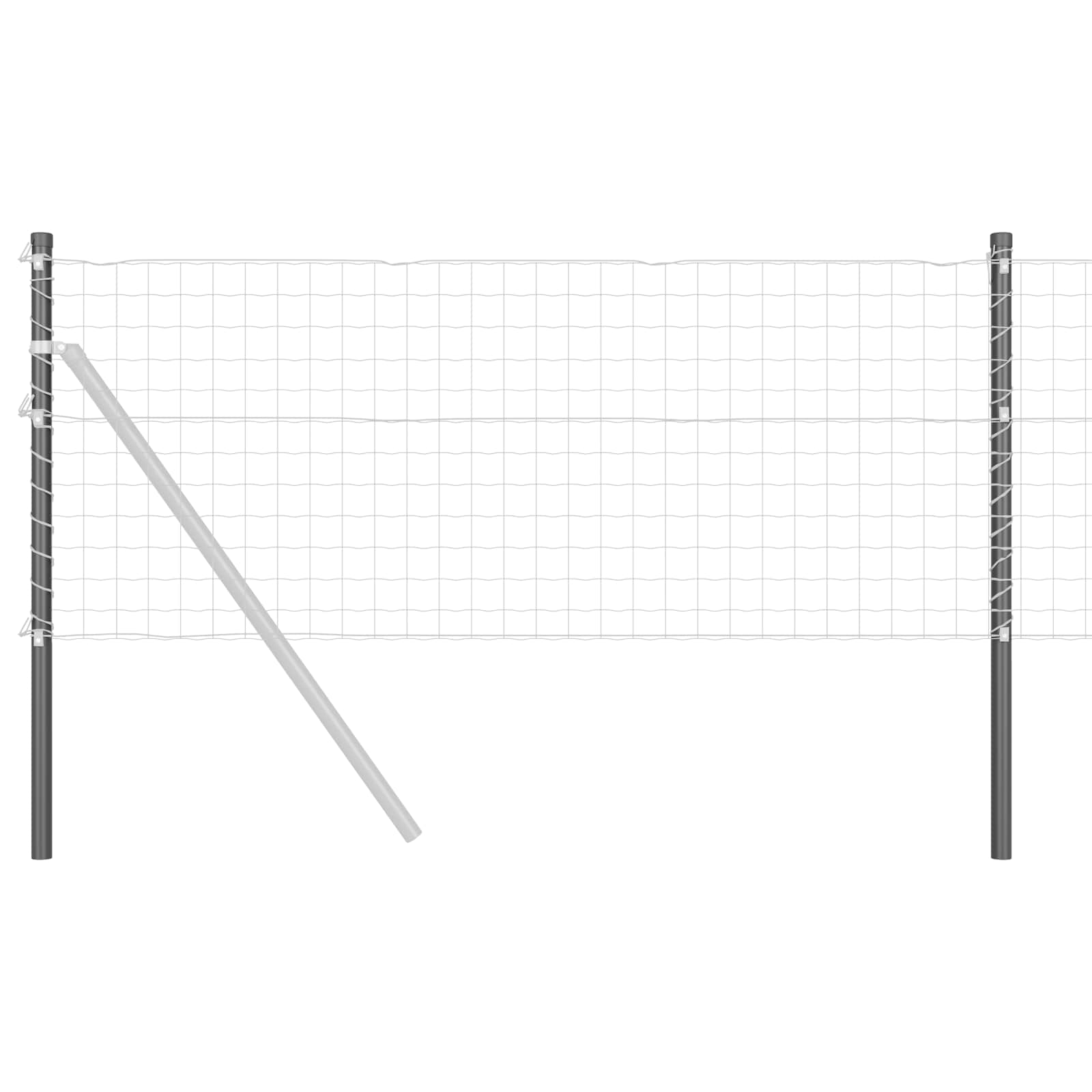 Vidaxl Zaunpfosten 12 Stück grau 80 cm pulverbeschichteter Stahl