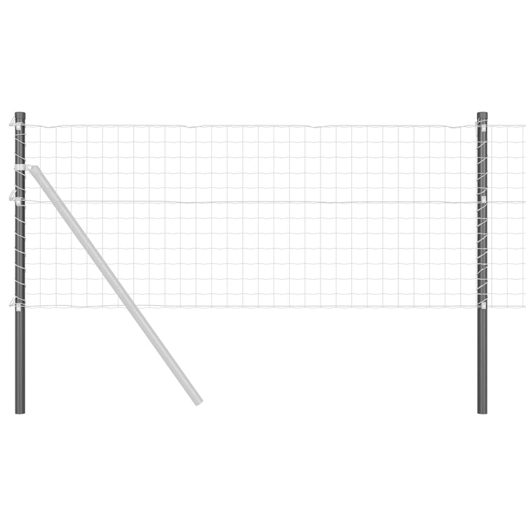 Vidaxl Zaunpfosten 12 Stück grau 80 cm pulverbeschichteter Stahl
