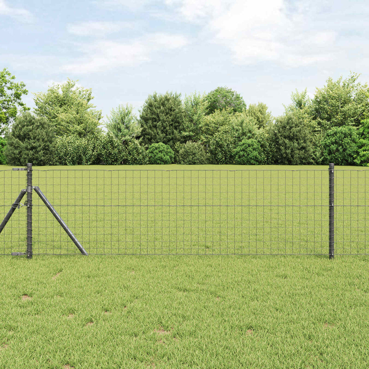 Vidaxl Zaunpfosten 12 Stück grau 90 cm pulverbeschichteter Stahl