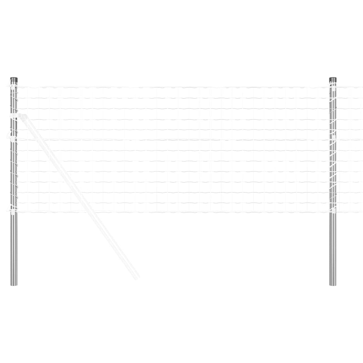 Vidaxl Zaunpfosten 2 Stk. Silber 60 cm pulverbeschichteter Stahl