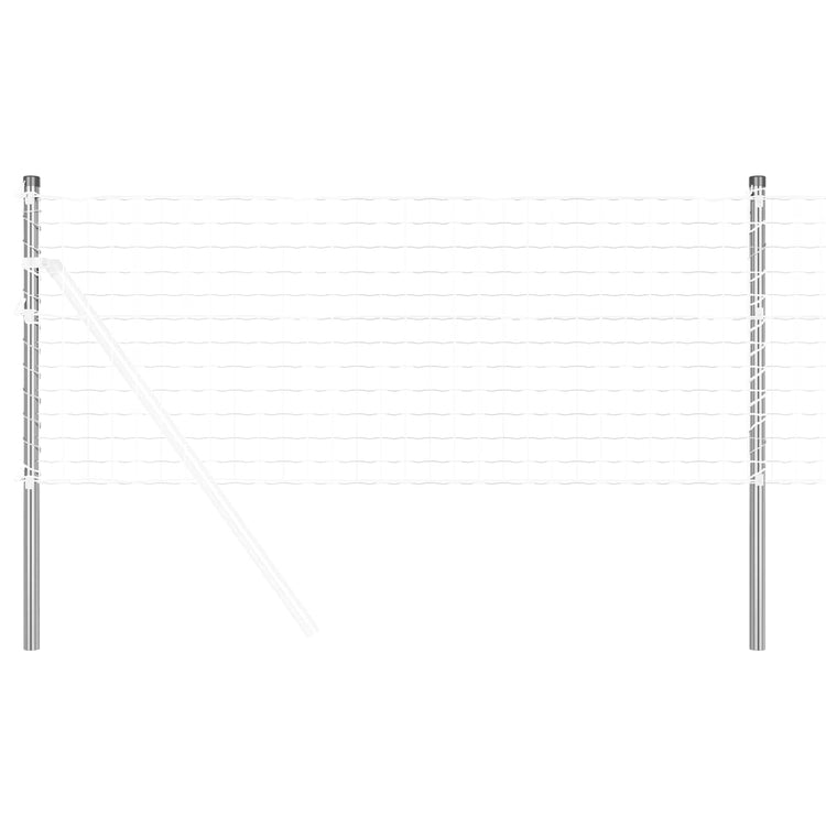 Vidaxl Zaunpfosten 2 Stk. Silber 60 cm pulverbeschichteter Stahl