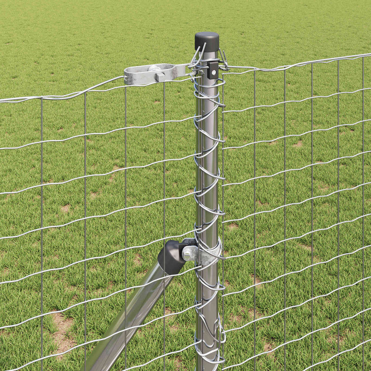 Vidaxl Zaunpfosten 2 Stk. Silber pulverbeschichteter Stahl