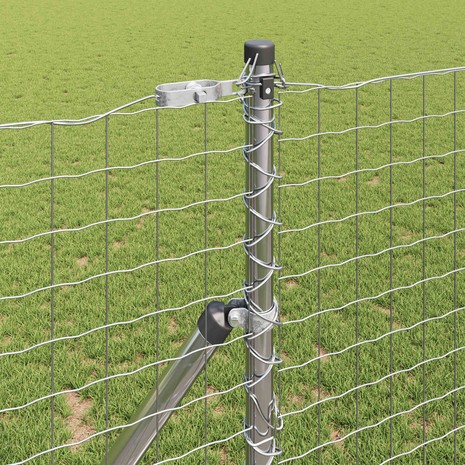 Vidaxl Zaunpfosten 2 Stk. Silber pulverbeschichteter Stahl
