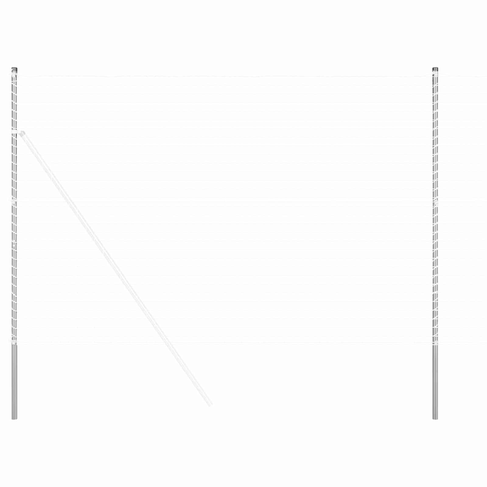 Vidaxl Zaunpfosten 2 Stk. Silber pulverbeschichteter Stahl
