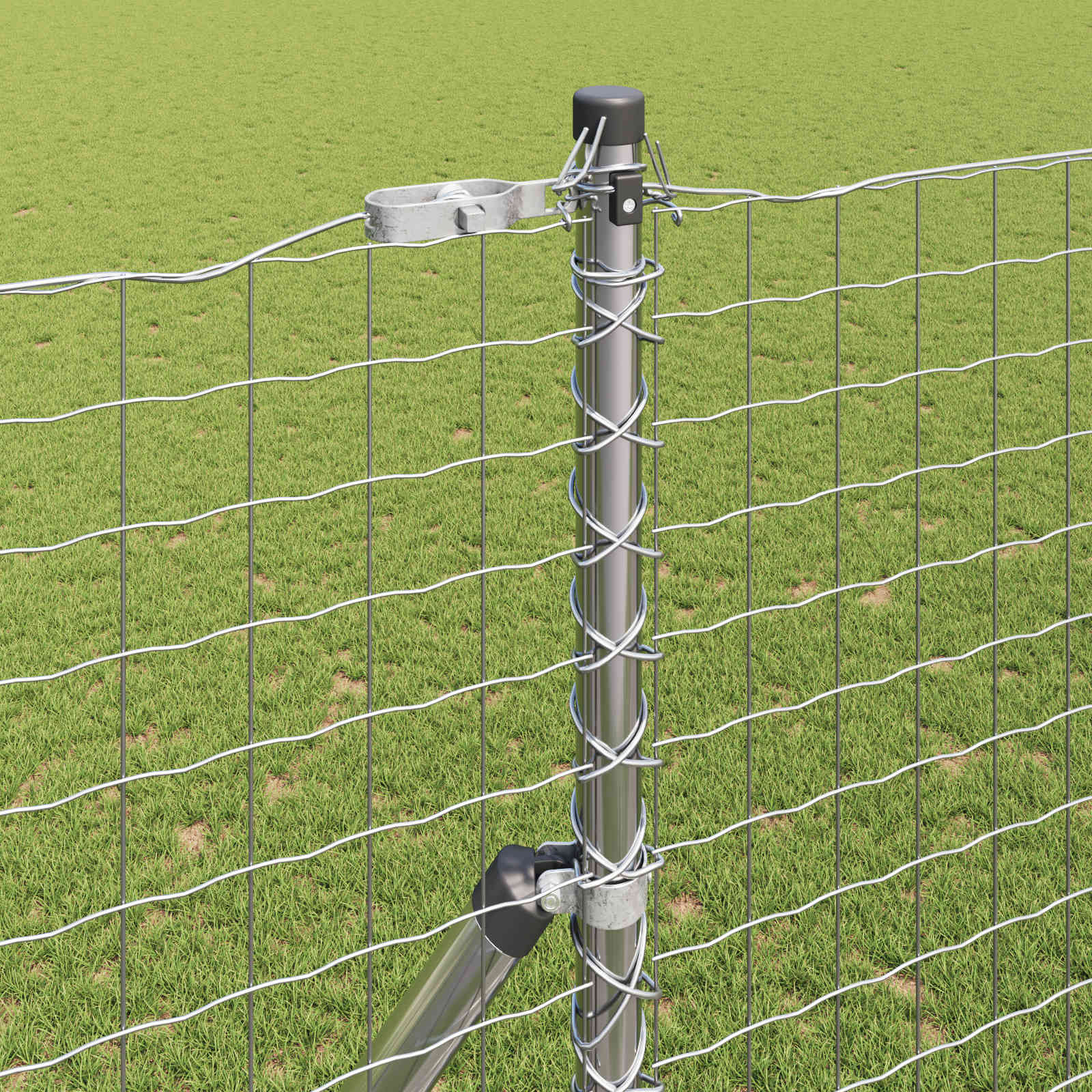 Vidaxl Zaunpfosten 12 Stk. Silber pulverbeschichteter Stahl