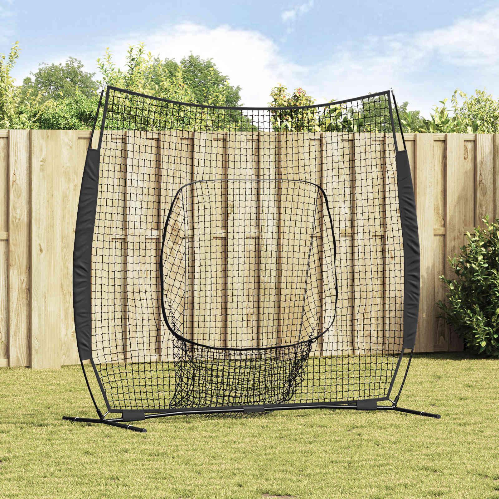 Vidaxx Baseball-Übungsnetz schwarz 250 x 106 x 209 cm Polyester