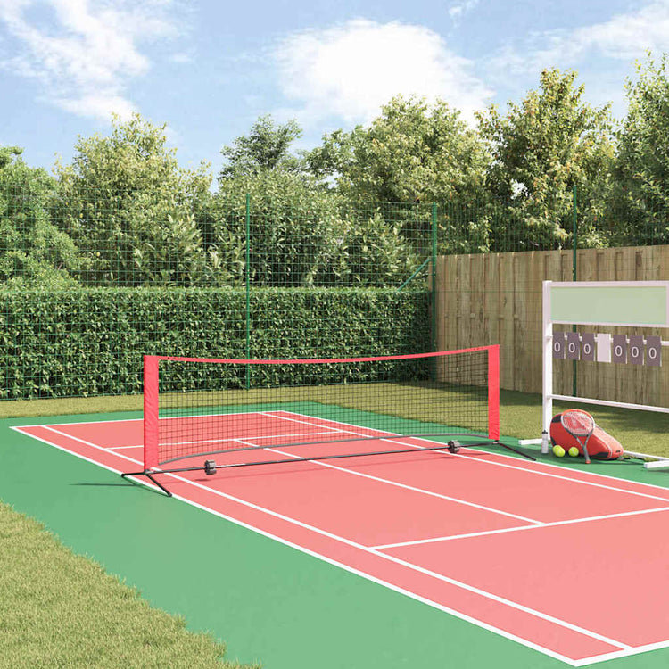VidaXL Tennisnetz Schwarz und Rot 301 x 90,5 x 87 cm Polyester