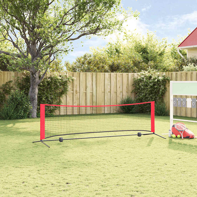 VidaXL Tennisnetz Schwarz und Rot 301 x 90,5 x 87 cm Polyester