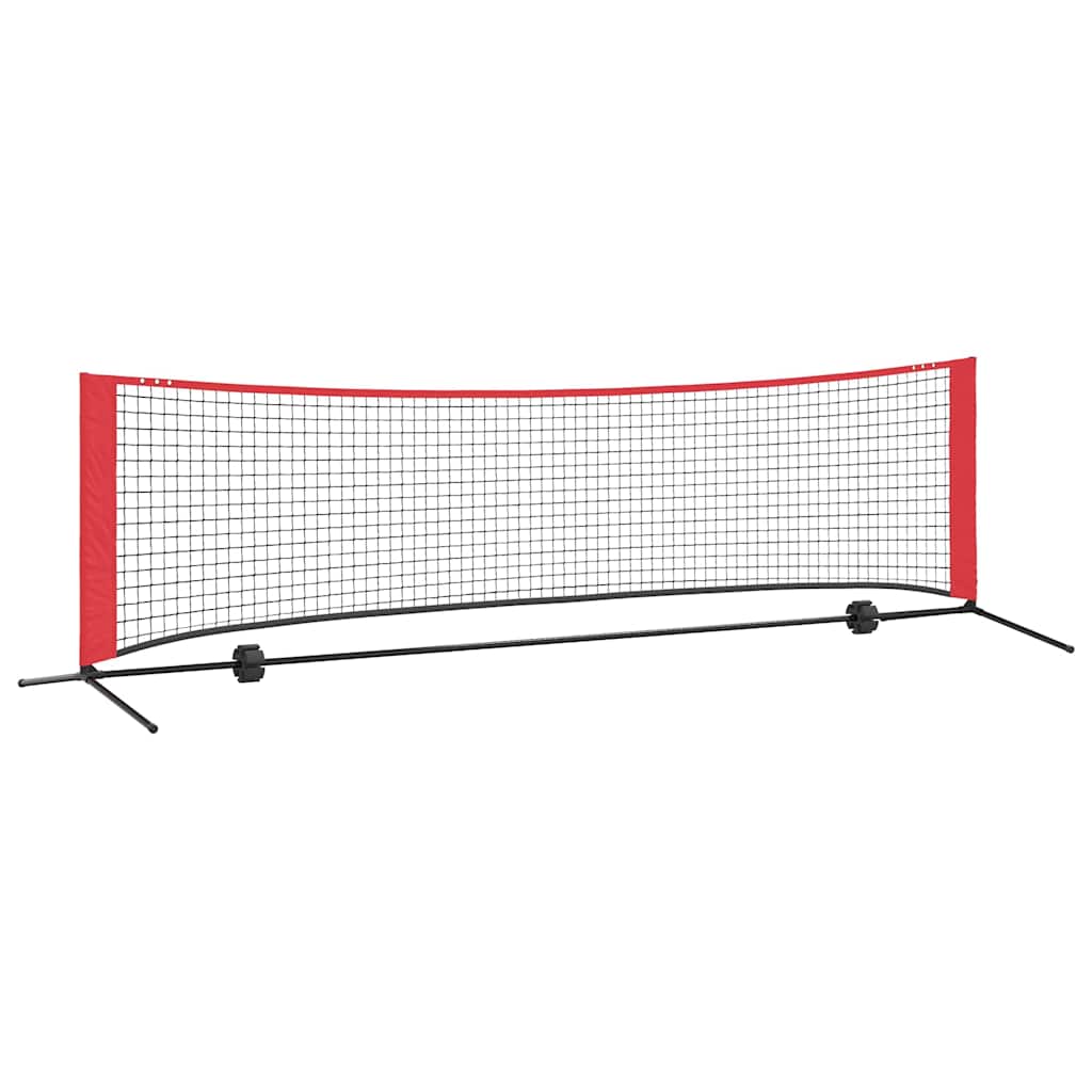 VidaXL Tennisnetz Schwarz und Rot 301 x 90,5 x 87 cm Polyester