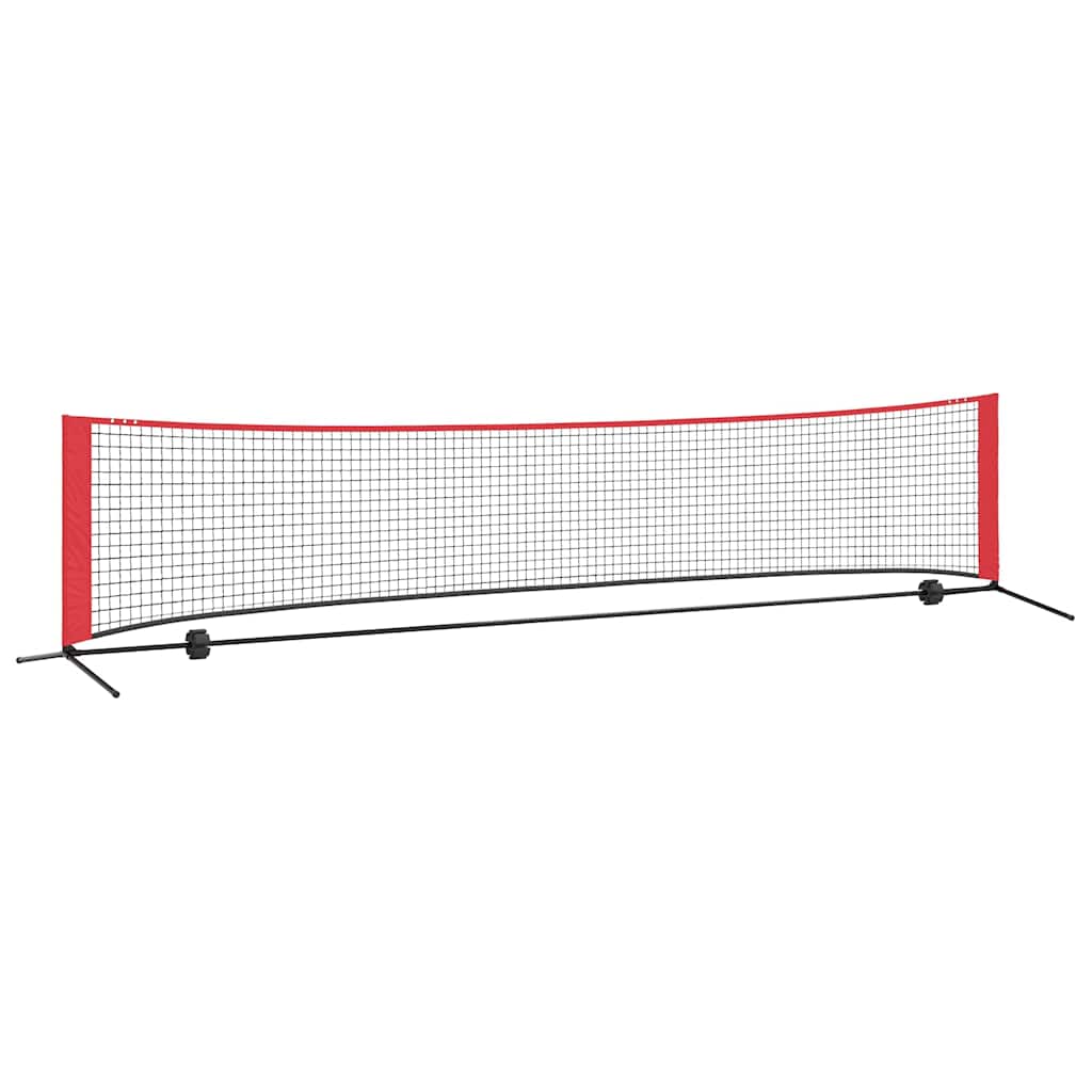VidaXL Tennisnetz schwarz und rot 396 x 92 x 87 cm Polyester