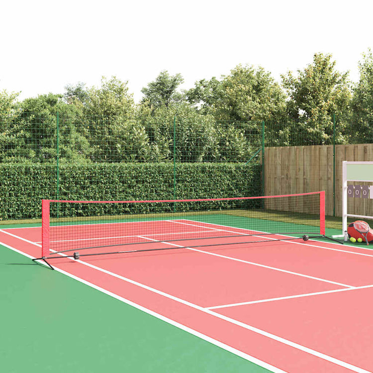 VidaXL Tennisnetz schwarz und rot 494,5 x 90 x 87 cm Polyester