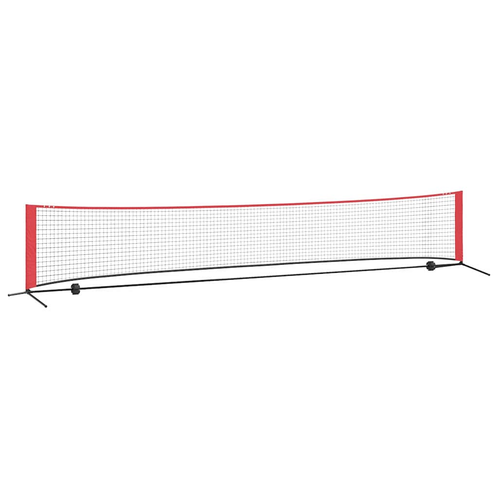 VidaXL Tennisnetz schwarz und rot 494,5 x 90 x 87 cm Polyester