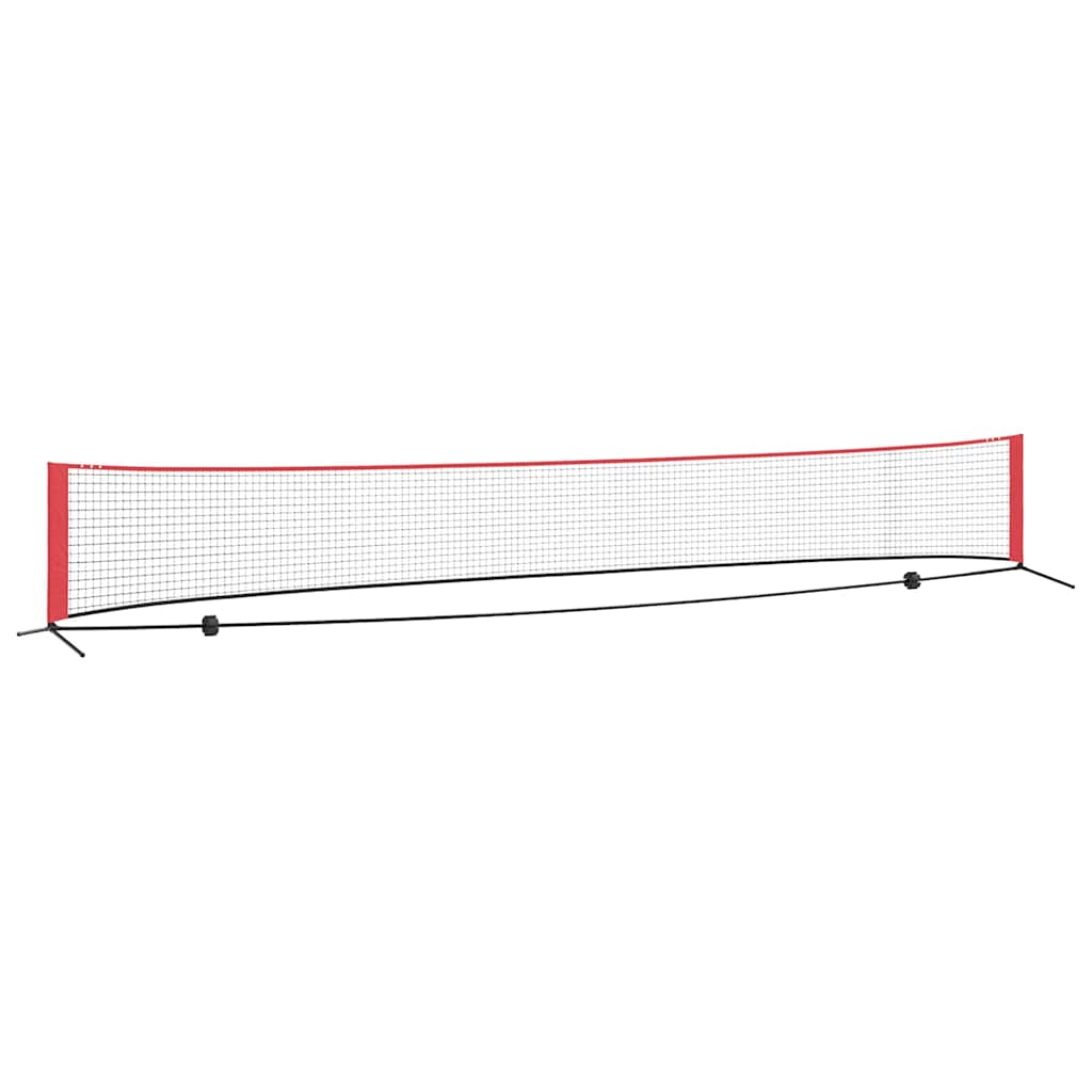 VidaXL Tennisnetz Schwarz und Rot 595 x 90,5 x 87 cm Polyester