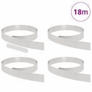 Vidaxxl Gartenkante 4 Stück Silber 450 x 0,05 x 15 cm Edelstahl - afbeelding 3