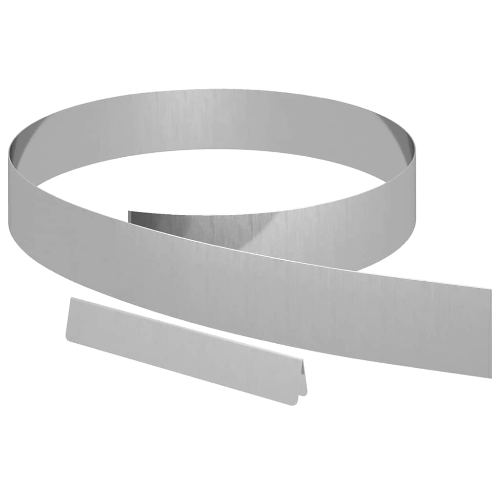 Vidaxl Gartenkante Silber 450 x 0,05 x 15 cm verzinkter Stahl